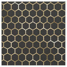 Elegantes Gold Honeycomb Schwarzes Muster