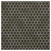 Elegantes Gold Honeycomb Schwarzes Muster Stoff (Muster)