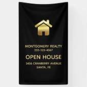 Elegantes Gold House Symbol Real Anwesen Open Hous Banner (Vertikal)