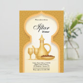 Elegantes Gold Iftar Einladung (Stehend Vorderseite)