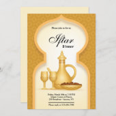 Elegantes Gold Iftar Einladung (Vorne/Hinten)
