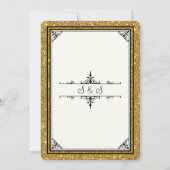 Elegantes Gold im Vintagen Brautparty für Schwarze Einladung (Rückseite)