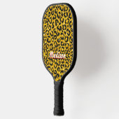 Elegantes Gold Imitate Glitzer Tierprint 3D Monogr Pickleball Schläger (Links)