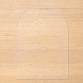 Elegantes Gold Imitats Foil Arch Akryllisches Open Acryleinladungen (Vorderseite)