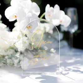 Elegantes Gold Imitats Foil Arch Akryllisches Open Acryleinladungen