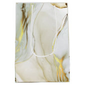 Elegantes Gold Ink Abstraktes Muster Mittlere Geschenktüte (Rückseite)