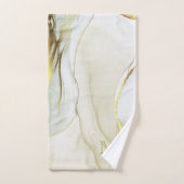 Elegantes Gold Ink Abstraktes Muster Monogramm Badhandtuch Set (Handtuch)