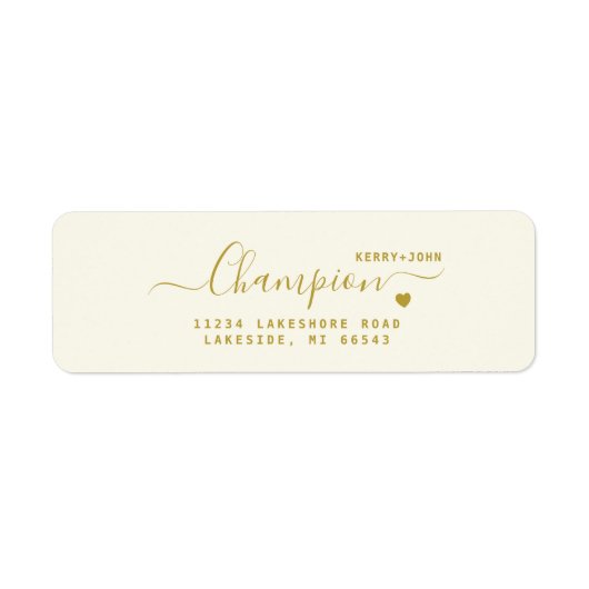 Elegantes Gold Ivory-Rücksendesiegel (Vorne)