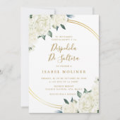 Elegantes Gold Ivory Spanisches Brautparty Einladung (Vorderseite)