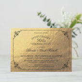 Elegantes Gold-Jubiläum-Party Einladung (Stehend Vorderseite)