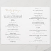 Elegantes Gold katholisches Hochzeitsprogramm Voll (Rückseite)