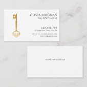 Elegantes Gold Key Berufliches Real Anwesen Visitenkarte (Vorne/Hinten)