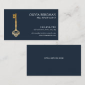 Elegantes Gold Key Berufliches Real Anwesen Visitenkarte (Vorne/Hinten)