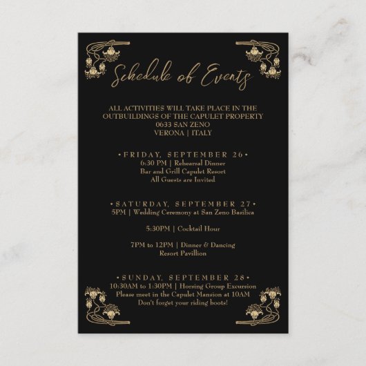 Elegantes Gold Kunst, Dichtung und Musik Begleitkarte (Vorderseite)