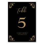 Elegantes Gold Kunst, Dichtung und Musik Tischnummer (Rückseite)