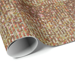 Elegantes Gold-Kupfer-glitzerndes Paillettenmuster Geschenkpapier