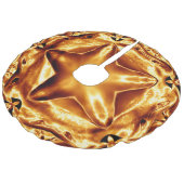 Elegantes Gold Kupfer Weihnachts-Star Trek-Trek-Ro Leinenimitat Weihnachtsbaumdecke (Schrägansicht)
