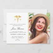 Elegantes Gold Kursabsolventen Einladung (Vorderseite)