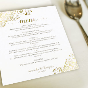 Elegantes Gold Lace auf dem White Budget Wedding M