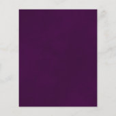 Elegantes Gold Lace auf Plum Budget Wedding Menu (Rückseite)