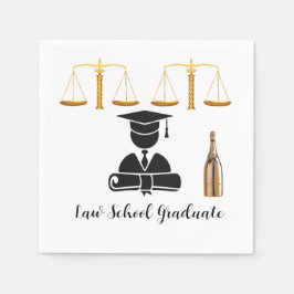 Elegantes Gold Law School Graduate Paper Serviette