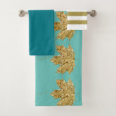 Elegantes Gold Leaf gestreiftes Set aus blau-weiße (Insitu)
