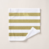 Elegantes Gold Leaf gestreiftes Set aus blau-weiße (Waschlappen)
