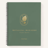 Elegantes Gold Leaf Klettergarten Botanisches Grün Notizblock (Vorderseite)