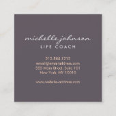 Elegantes Gold-Leaf-Logo auf Lila Rose Quadratische Visitenkarte (Rückseite)