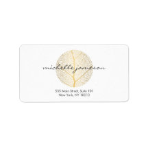 Elegantes Gold Leaf Logo auf Weiß