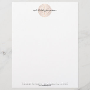 Elegantes Gold-Leaf-Logo in der Rose Briefbogen