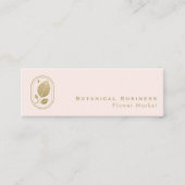 Elegantes Gold Leaf Minimal Botanische Creme Rosa Mini Visitenkarte (Vorderseite)