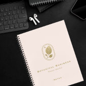 Elegantes Gold Leaf Minimal Botanische Creme Rosa Notizblock