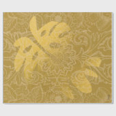 Elegantes Gold Leaf Ocher Classic Muster Geschenkpapier (Flach)