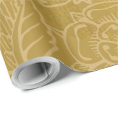 Elegantes Gold Leaf Ocher Classic Muster Geschenkpapier (Rolleneckpunkt)