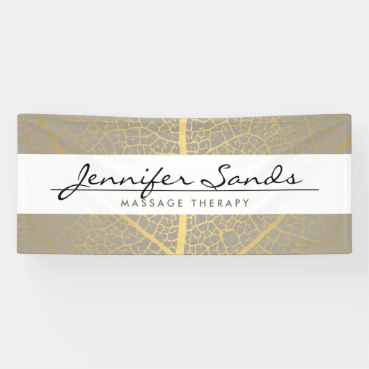 Elegantes Gold Leaf Tree Muster Banner (Horizontal)