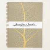 Elegantes Gold Leaf Tree Muster Terminkalender Planer (Vorderseite)
