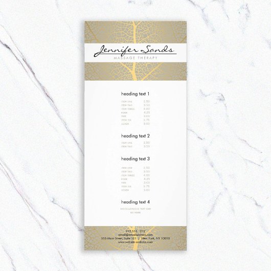 Elegantes Gold Leaf Tree Muster Werbekarte