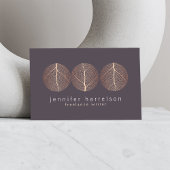 Elegantes Gold-Leaf-Trio-Logo auf dunklem Rose Visitenkarte