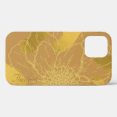 Elegantes Gold Leaf und Blume Hintergrund Case-Mate iPhone Hülle (Rückseite (Horizontal))