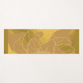 Elegantes Gold Leaf und Blume Hintergrund Yogamatte (Vorderseite (Horizontal))