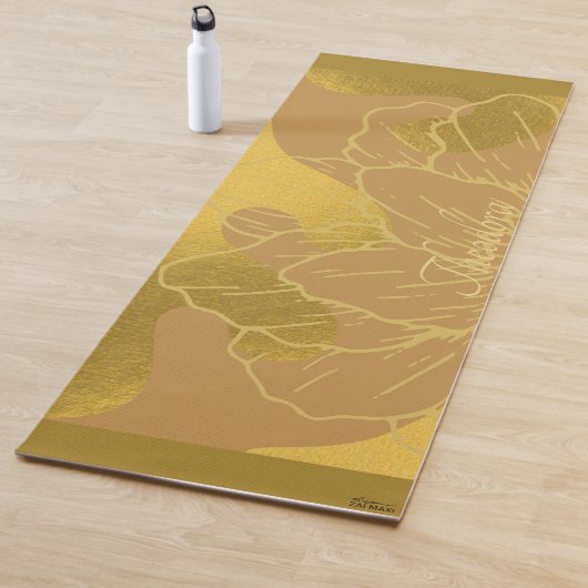 Elegantes Gold Leaf und Blume Hintergrund Yogamatte (Beispiel)