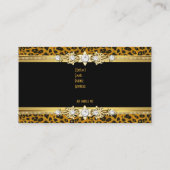 Elegantes Gold Leopard Black The Original 3 Visitenkarte (Rückseite)