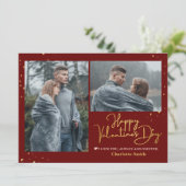 Elegantes Gold Liebe Valentinstag Foto Feiertagskarte (Stehend Vorderseite)