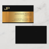 Elegantes Gold Light Shadow Beruflich Artistic Visitenkarte (Vorne/Hinten)