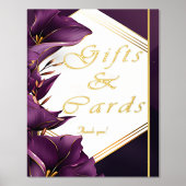 Elegantes Gold & Lila Calla Lily Hochzeitsgeschenk Foliendrucke (Vorderseite)