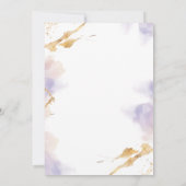 Elegantes Gold & Lila Wasserzeichen Einladung (Rückseite)