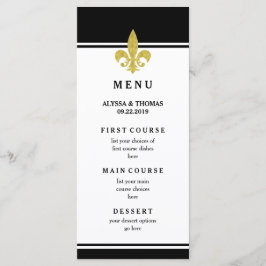 Elegantes Gold Lilie Black and White Menu Menükarte