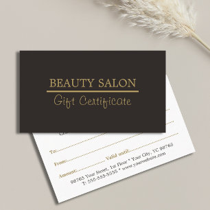 Elegantes Gold Line Gray Beauty Geschenkgutschein Rabattkarte