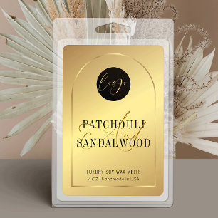 Elegantes Gold Logo Soy Wax Melt Wasserdichtes Lab Lebensmitteletikett